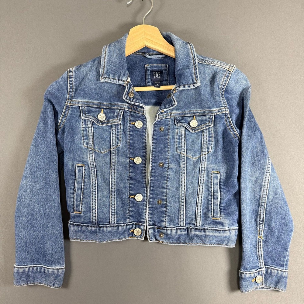 Gap Denim Jean Jacket Medium Wash Indigo M Long Sleeve